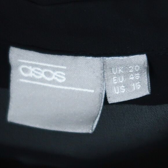 ASOS Womens Oversized Button Up Shirt 16 Black Sheer Flowy Office Career Staple - Picture 3 of 10